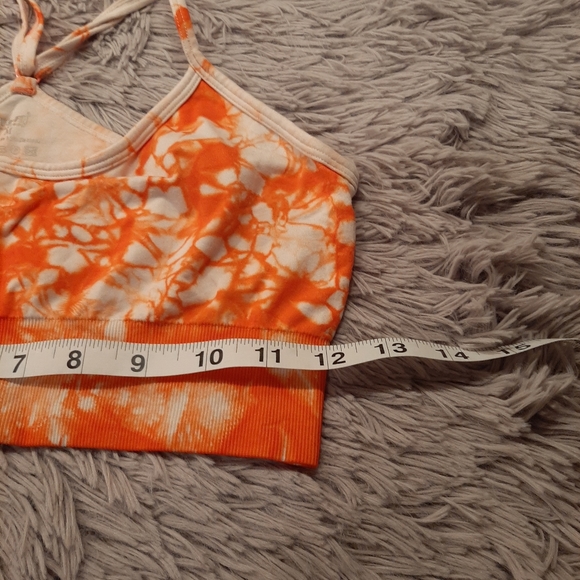 Pro-Fit Seamless Orange & White Sports Bra Size Med - Picture 3 of 4